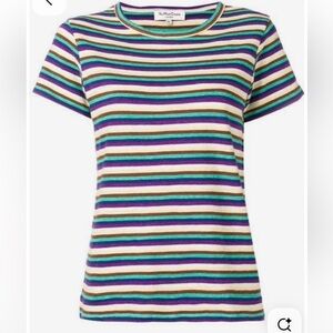 YMC You Must Create Colorful Striped Short Sleeve Tee